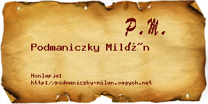 Podmaniczky Milán névjegykártya